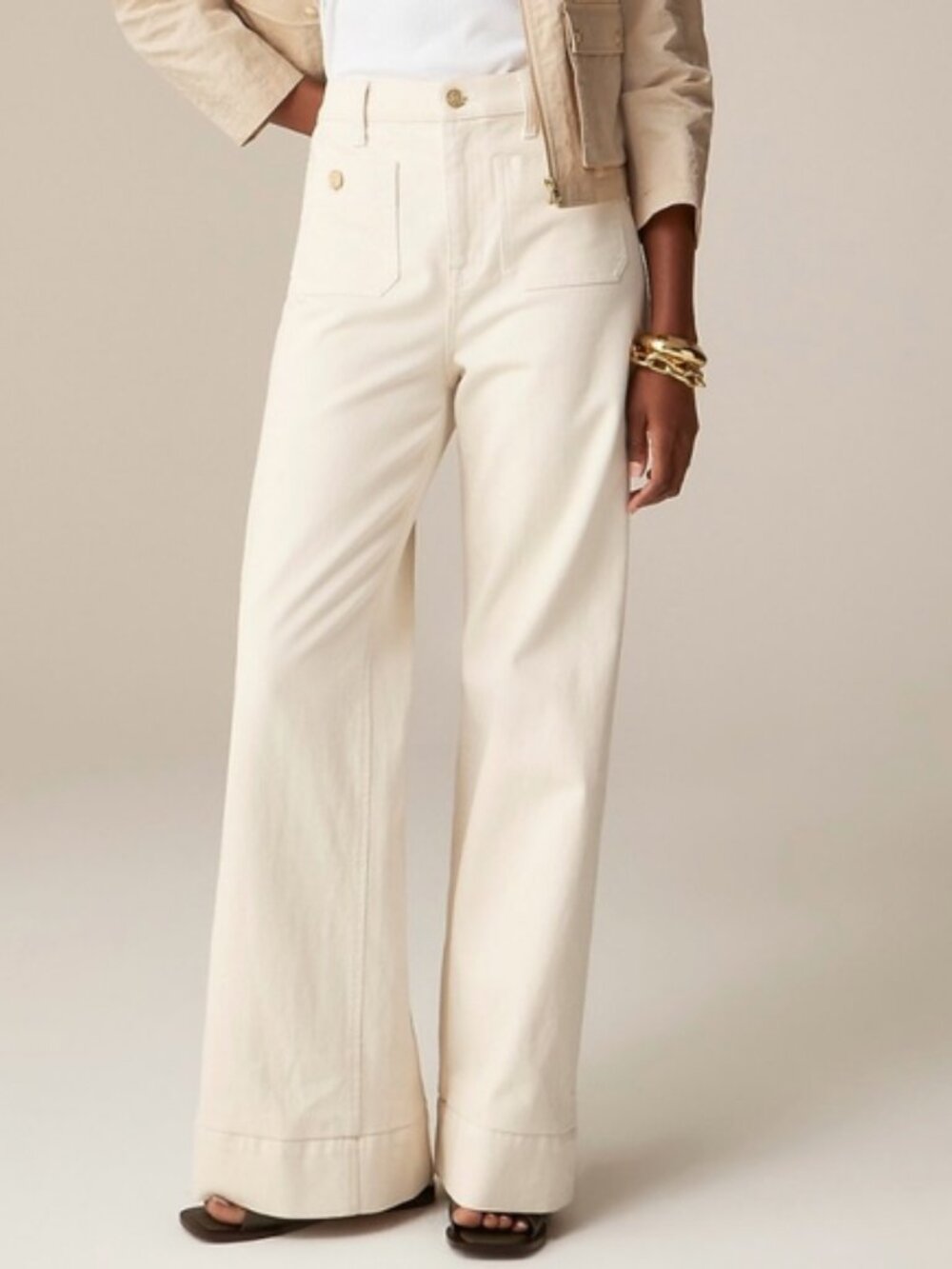 NWOT J.Crew Sailor Denim Trouser in Ecru Natural Wash Size 29